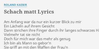 Популярные сегодня тексты и переводы песен Schach Matt Lyrics By Roland Kaiser Am Anfang War Da