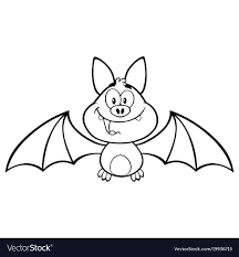 Black And White Happy Vampire Bat Character Vector Image On Vectorstock Vampire Bat Vampire Drawings Dinosaur Drawing