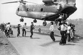 Paratroopers landed by helicopter on the building's roof and routed the viet cong. Lwhx5ynhhq5tjm