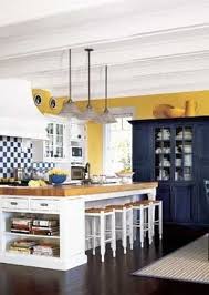Farmhouse yellow and blue kitchen. Home Inspiration By Dorey S Designs On Indulgy Com Kitchen Color Yellow Yellow Kitchen Yellow Kitchen Decor