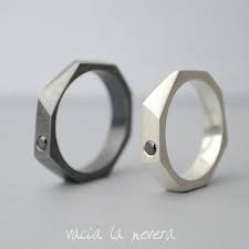 Geometric Wedding Rings Black Diamond Diamond Engagement Etsy Aneis De Casamento Preto Aneis Pretos Aliancas De Casamento Para Homens