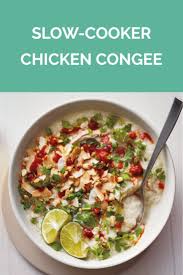 Slow Cooker Chicken Congee Recipe Recipe Slow Cooker Chicken Recipes Slow Cooked Meals