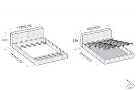Letto 1 piazza e mezza o matrimoniale disponibile anche con contenitore rivestito in tessuto, ecopelle o in pelle. Letto Matrimoniale Spoffi Toparredi