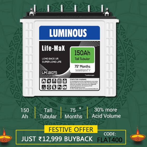 Luminous battery product image