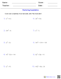 Sometimes, the appropriate number combinations will just pop out and seem so obvious! Factoring Quadratic Polynomials Worksheets Quadratics Polynomial Functions Polynomials