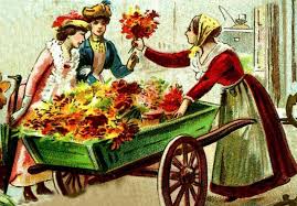 MURIEL WEBSTER ORIGINAL Oil On Canvas Woman Selling Flowers $112.50