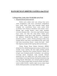 Materi teks kritik sastra dan esai bahasa indonesia. Rangkuman Kritik Sastra Dan Esai