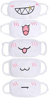Amazon Com Kawaii Muffle Mask Aniwon 5 Pack Anti Dust Anime Mouth Mask Cute Kaomoji Face Mask Emoticon Mask In 2020 Mouth Mask Design Mouth Mask Fashion Anime Mouths