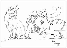 Print these cat coloring pages for your children. Cats For Children Woman Cat Cats Kids Coloring Pages