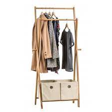 Wooden clothes rack with drawers. Garment Rack With Drawers