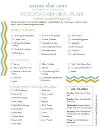 Pescatarian Meal Plan With Eating Bird Food Dietitian Debbie Dishes Pescatarian Meal Plan Pescatarian Recipes Vegetarian Meal Plan