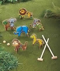 Croquet Safari Jungle Zoo Animal Outdoor Game Set Birthday Party Backyard Picnic Animal Games Safari Party Safari Birthday