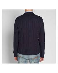 Fred perry women's merino knitted sweater jumper, size m. Fred Perry Blue K4311 608 V Neck Cable Knit Jumper For Men Lyst