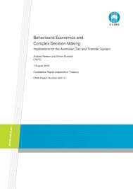 Problems can be reduced if cell balancing switches on only near the end of charge when current is reduced and so i*r drop has smaller effect on battery voltages. Pdf Behavioural Economics And Complex Decision Making Implications For The Australian Tax And Transfer System