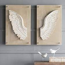 Wood Carved Wing Wall Decor Set Of 2 Wall Decor Wing Wall Wood Carving Art