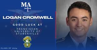 Senior Spotlight: Congratulations to Logan Cromwell who will be attending  Franciscan University of Stubenville next fall. #WeAreMA #classof2024🎓