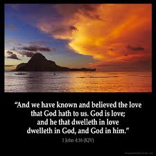 It is as hard to come as for a camel to thread the postern of a small needle's eye. 1 John 4 16 Inspirational Image