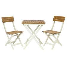 Some wooden sets offer folding chairs so you can easily tuck them away and make the most of your garden's space. Bentley Garden National Trust 2 Seater Fsc Certified Wooden Garden Bistro Set Cream Homebase Bistro Set Outdoor Furniture Sets Bistro