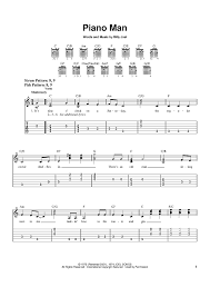 Buy Piano Man Sheet Music By Billy Joel For Easy Guitar