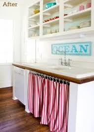 Before After The Lettered Cottage Kitchen Fabric Open Kitchen Cabinets Diy Cabinet Doors