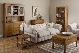 It comes with two end tables and a coffee table. Orrick Rustic Solid Oak Living Room American Traditional Living Room Wiltshire By Oak Furnitureland Houzz