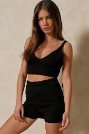 Maybe you would like to learn more about one of these? Rib Knit Bralet And Shorts Set Misspap Uk