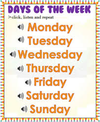 Learn about the days of the week: Days Of The Week English As A Second Language Esl Worksheet