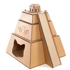 In total, you should have 28 pyramid cards. Mayan Pyramid Cardboard Cat House
