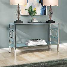 Juliette glass top console table. Chrome Glass Console Tables You Ll Love In 2021 Wayfair