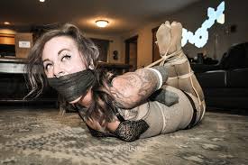 Subgirl gagged and bound with knickers