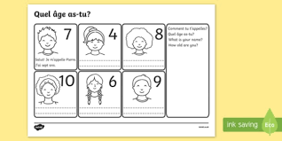 Below is a collection of printouts that are free for personal and educational use. Free Say Your Age French Worksheet Teacher Made
