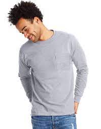 Check spelling or type a new query. Hanes Men S Tagless Long Sleeve T Shirt With Pocket H5596