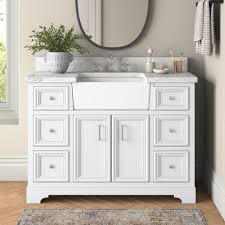 About 12% of these are countertops,vanity tops & table tops, 33% are a wide variety of bathroom marble vanity top options are available to you, such as natural stone type, countertop material, and artificial stone type. Zelda 48 Farmhouse Bathroom Vanity Apron Sink Carrara Marble Top Kitchenbathcollection