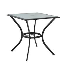 Glass table top replacement is one task that people rarely consider undertaking on their own without any professional help. Garden Treasures Eastmoreland Glass Top Textured Brown Square Patio Bistro Table At Lowes Com