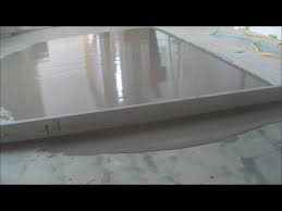 If it is safe to rinse the floor, you should wash the floor with cement cleaner (an acid requiring a special brush). Trick For Leveling A Concrete Floor Mryoucandoityourself Youtube