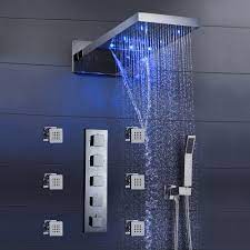 Shower Sale Fontana Mugla 22 Led Thermostatic Waterfall Rain Shower Head With Massage Body Sprays And Hand Shower Fontanashowers