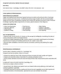 Free 6 Food Service Resume Samples In Ms Word Pdf