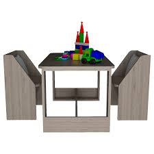 Get ready to impress your future guests with a beautiful and perfectly set table. Tuhome Ash Modern Engineered Wood Children Activity Table Set With Benches Mlz5616