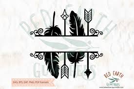 Many of these graphics are available for commercial use, as well as personal use. Arrows And Feathers Split Monogram Frame In Svg Dxf Png Eps 216335 Cut Files Design Bundles