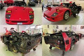 モナコの路上で燃えてしまったフェラーリf40 そのオーナーが修理を決意し 現在の状態が公開される フェラーリ f40 フェラーリ フェラーリ 赤