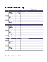 While issue logs can be viewed as a way to track errors in the project, the role it plays often extends further. Project Communication Log Template Word Document Templates