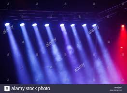 Stage Lights On Concert Lighting Equipment With Multicolored Beams Stock Photo Alamy