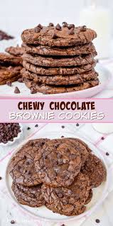 Chewy Chocolate Brownie Cookies These Chewy Brownie Cookies Are Made With Two Differen Easy Cookie Recipes Chewy Chocolate Brownies Chocolate Brownie Cookies