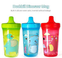 1pc Cartoon Dinosaur Plastic Water Bottle * Polypropylene, Hand Wash Only,  Round Shape, Portable for Home & Outdoor Use, Duck Beak * Food-grade