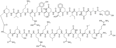 Sermorelin Acetate (GHRH 1-29) 2D Structure, AI generated