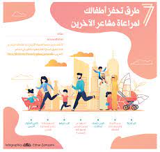 إنفوجرافيك 7 طرق تحفز أطفالك لمراعاة مشاعر الآخرين إنفوجرافيك جراف الأطفال infographic graphic صحيفة مكة self development modern family infographic