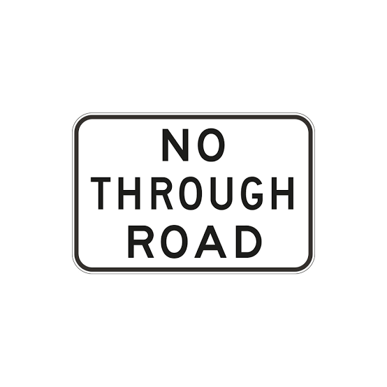 No Through Road sign -White Corflute - National Safety Products
