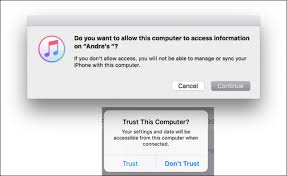 By chance, if you tap don't trust, itunes won't be able to recognize the computer, and hence data cannot be transferred or synced. Itunes Trust Ios 10 Backup Apple