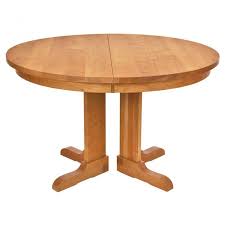 Round Shaker Pedestal Dining Table With Extension In Cherry Maple Walnut Oak In 2020 Pedestal Dining Table Pedestal Table Dining Table