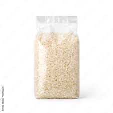 Rice In Transparent Plastic Bag Isolated On White Background Packaging Template Mockup Collection With Clipping Path Included Stand Up Front View Stock Photo Adobe Stock